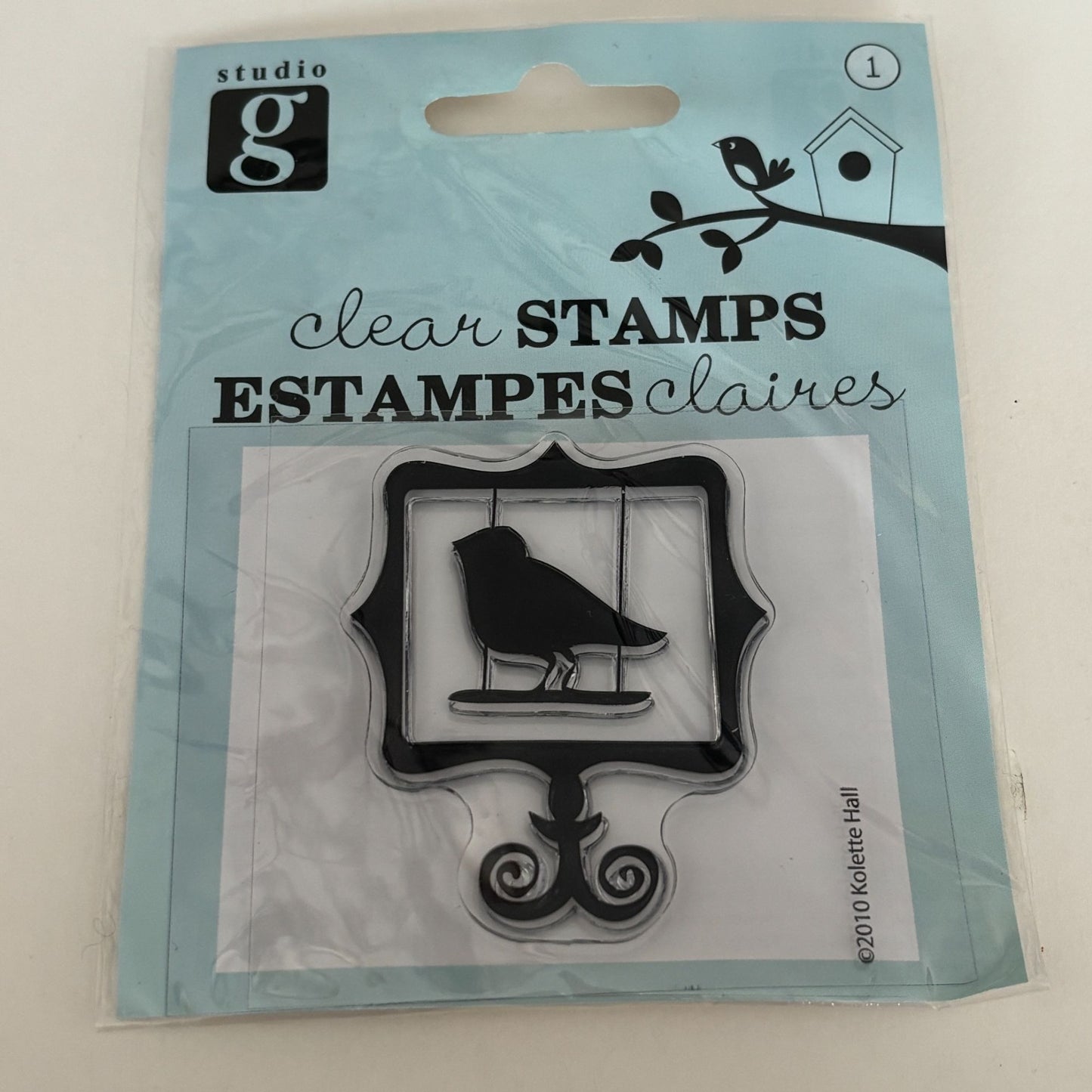 Studio G Clear Stamp Bird Silhouette in Ornate Frame Vintage Style Cardmaking Scrapbooking Small