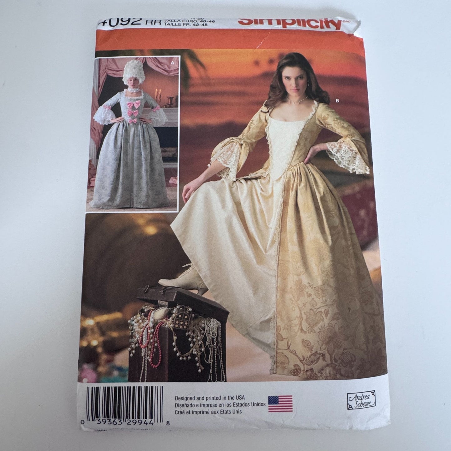 Simplicity Sewing Pattern 4092  Rococo Costume Marie Antoinette Dress 14-20 Historical 1700s Gown Uncut