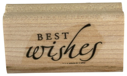 Stampin Up Rubber Stamp Best Wishes Graduation Card Making Words Wedding Wooden