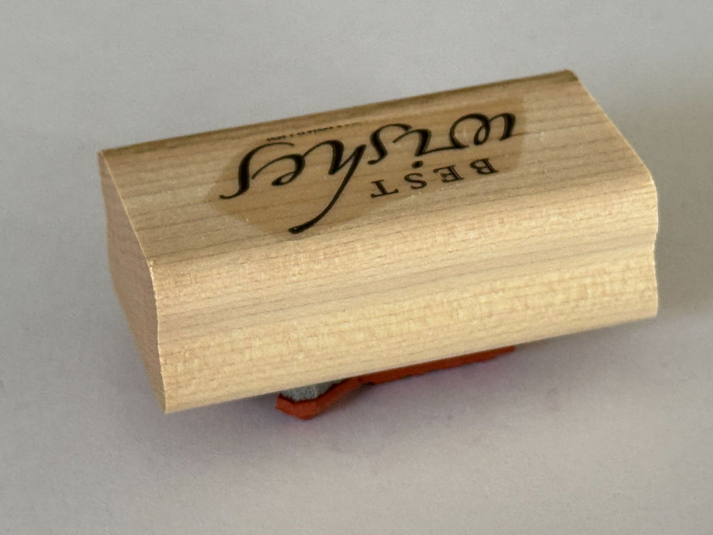 Stampin Up Rubber Stamp Best Wishes Graduation Card Making Words Wedding Wooden