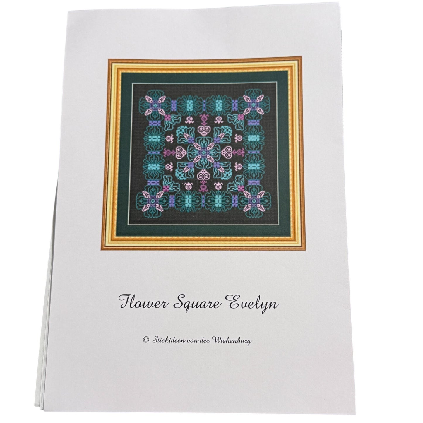 Wiehenburg Cross Stitch Pattern Flower Square Evelyn Geometric Floral Modern Sampler Chart