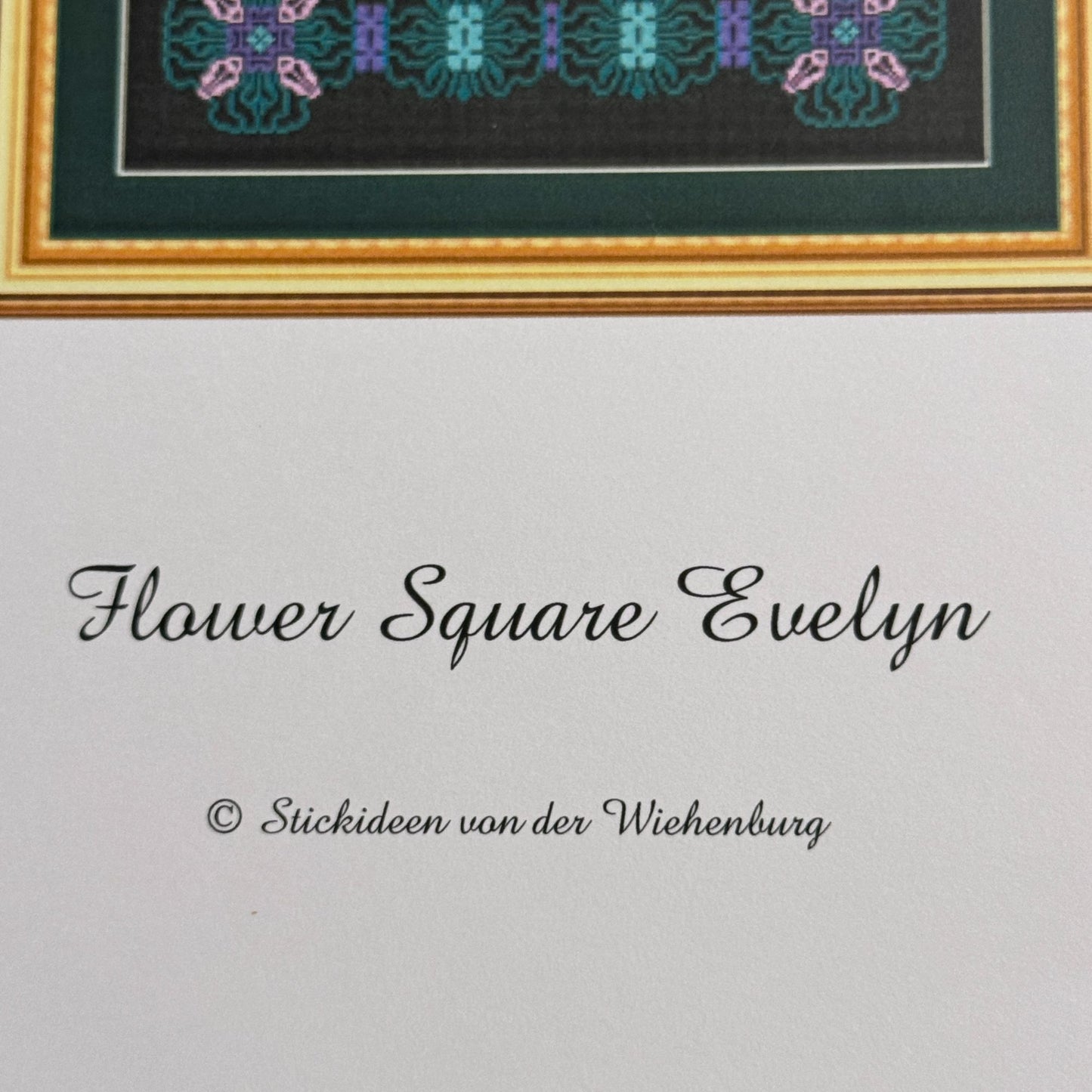 Wiehenburg Cross Stitch Pattern Flower Square Evelyn Geometric Floral Modern Sampler Chart