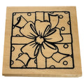 Anitas Wood Mounted Rubber Stamp Gift Box Bow Square Christmas Ribbon Polka Dots