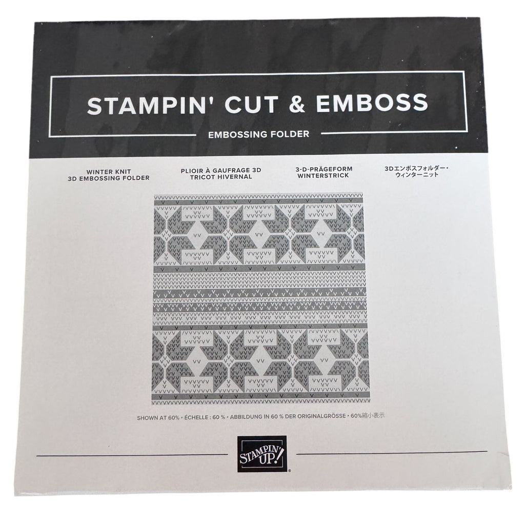 Stampin Cut and Emboss Embossing Folder Winter Knit Snowflake Sweater Christmas Cardmaking Holidays