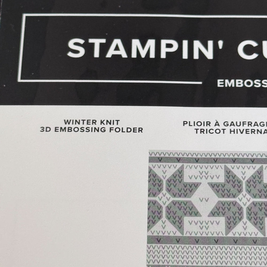 Stampin Cut and Emboss Embossing Folder Winter Knit Snowflake Sweater Christmas Cardmaking Holidays