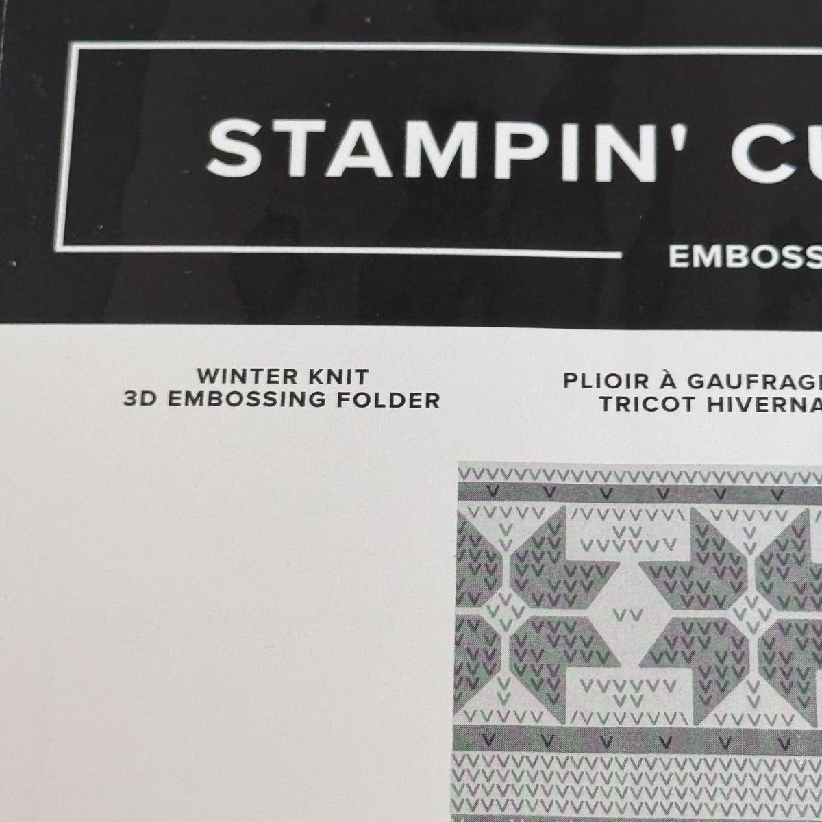 Stampin Cut and Emboss Embossing Folder Winter Knit Snowflake Sweater Christmas Cardmaking Holidays