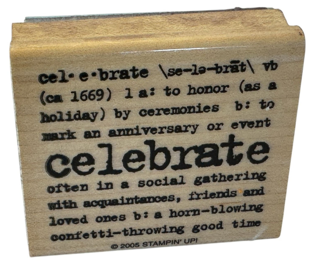 Stampin Up Rubber Stamp Celebrate Definition Words Anniversary Event Card Making