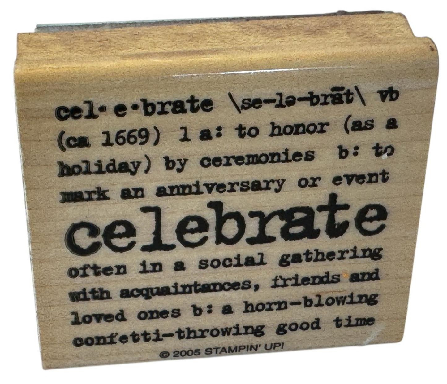 Stampin Up Rubber Stamp Celebrate Definition Words Anniversary Event Card Making
