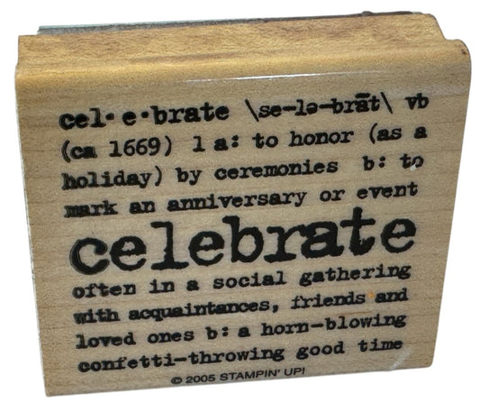 Stampin Up Rubber Stamp Celebrate Definition Words Anniversary Event Card Making