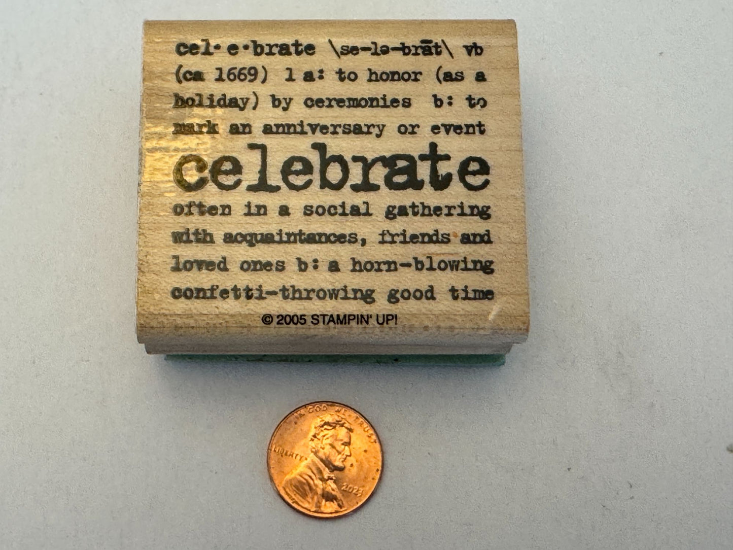 Stampin Up Rubber Stamp Celebrate Definition Words Anniversary Event Card Making