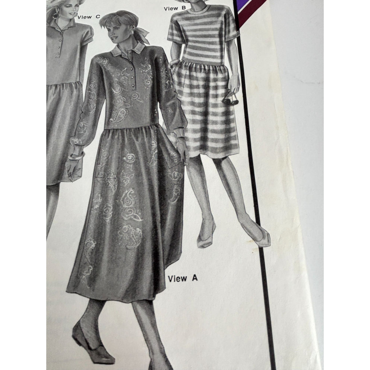 Stretch and Sew Sewing Pattern 1552 Skimmer Dresses Tops 1990 UC Bust 30-46 inch