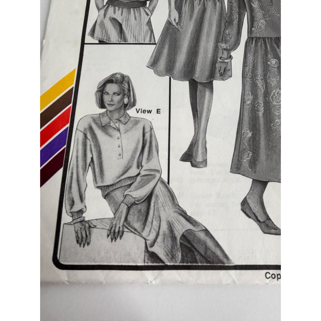Stretch and Sew Sewing Pattern 1552 Skimmer Dresses Tops 1990 UC Bust 30-46 inch