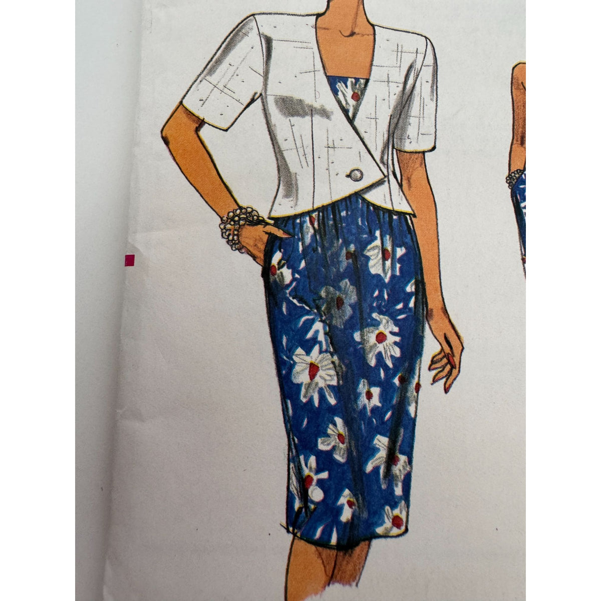 Vogue Sewing Pattern 9632 Misses Jacket Straight Dress 1980s Vintage 8 10 12 UC