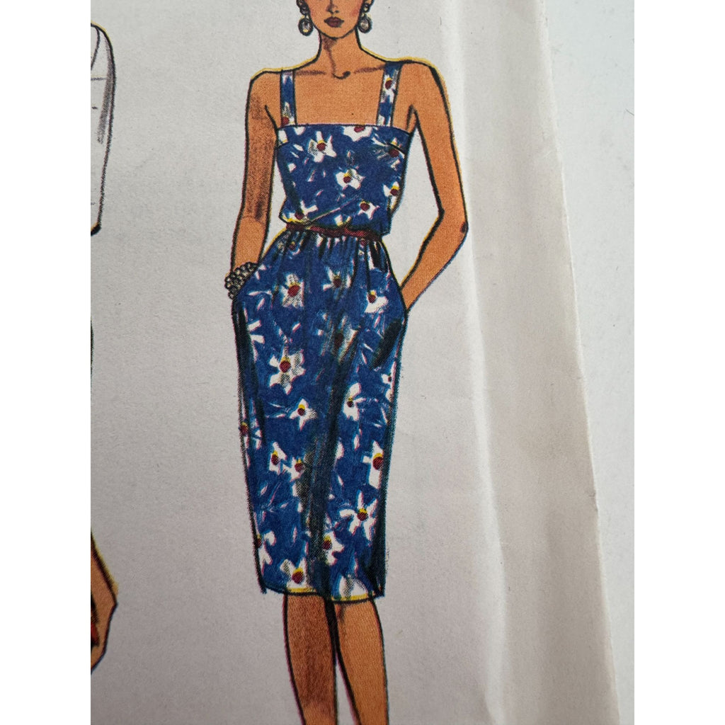Vogue Sewing Pattern 9632 Misses Jacket Straight Dress 1980s Vintage 8 10 12 UC