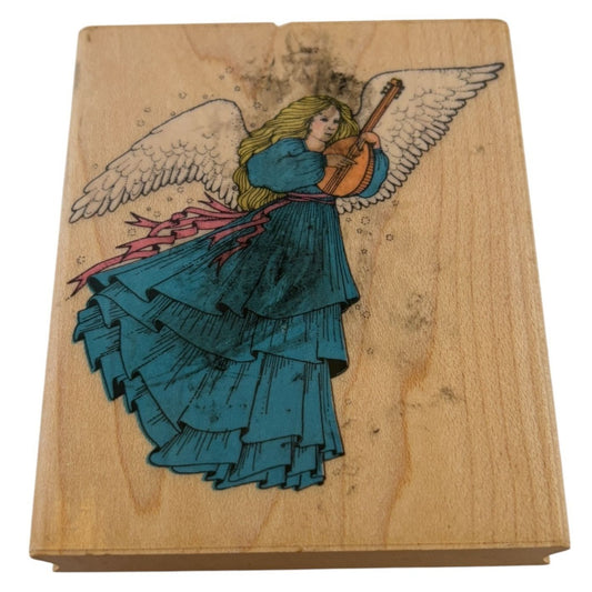 Hero Arts Wood Rubber Stamp Christmas Angel Holiday Card Making Music Religious