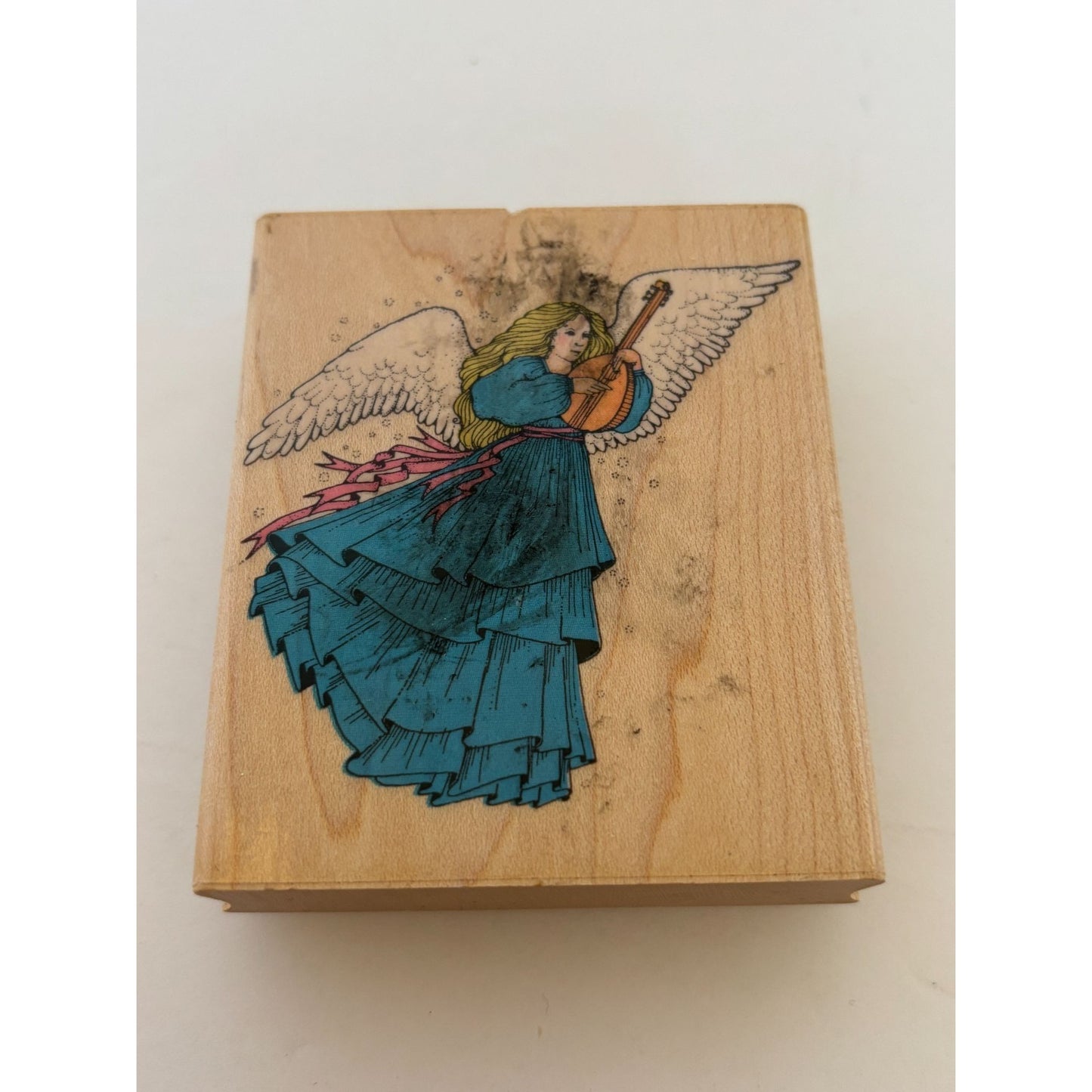 Hero Arts Wood Rubber Stamp Christmas Angel Holiday Card Making Music Religious