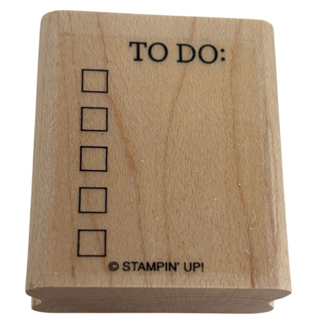 Stampin Up Rubber Stamp To Do List Checkboxes Junk Journaling Card Making Words