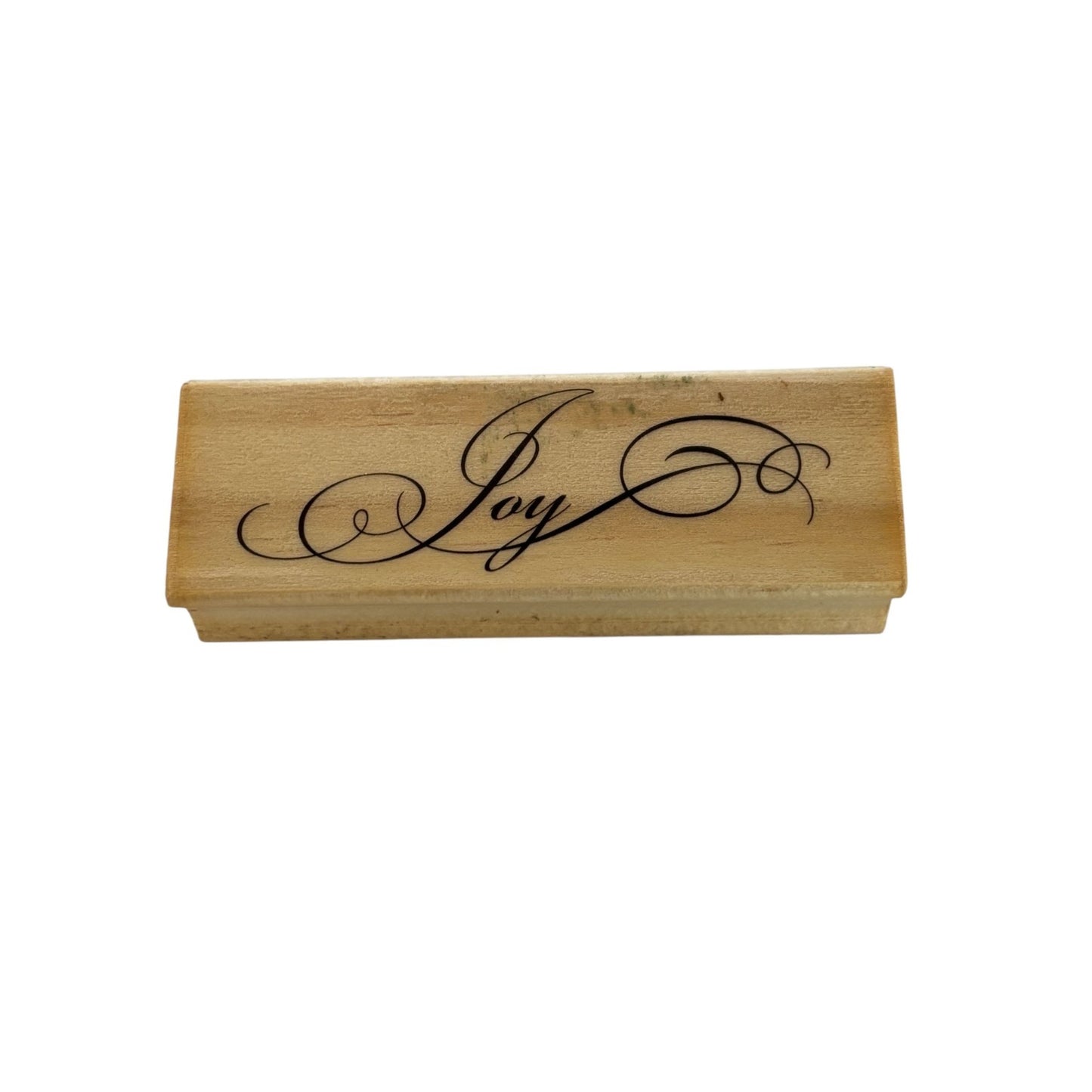 Joy Wooden Rubber Stamp Christmas Card Making Word Script Cursive Decorative