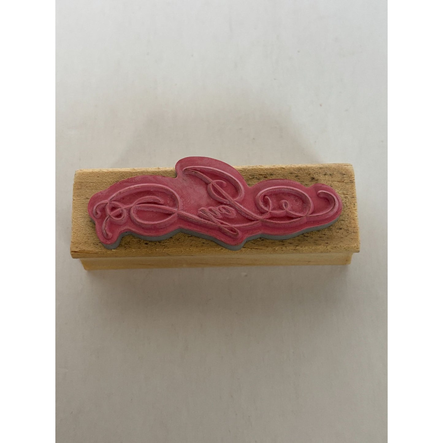 Joy Wooden Rubber Stamp Christmas Card Making Word Script Cursive Decorative