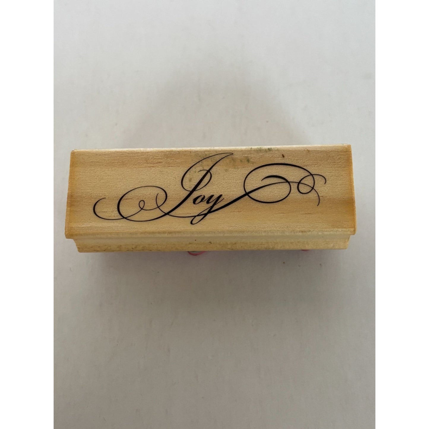 Joy Wooden Rubber Stamp Christmas Card Making Word Script Cursive Decorative