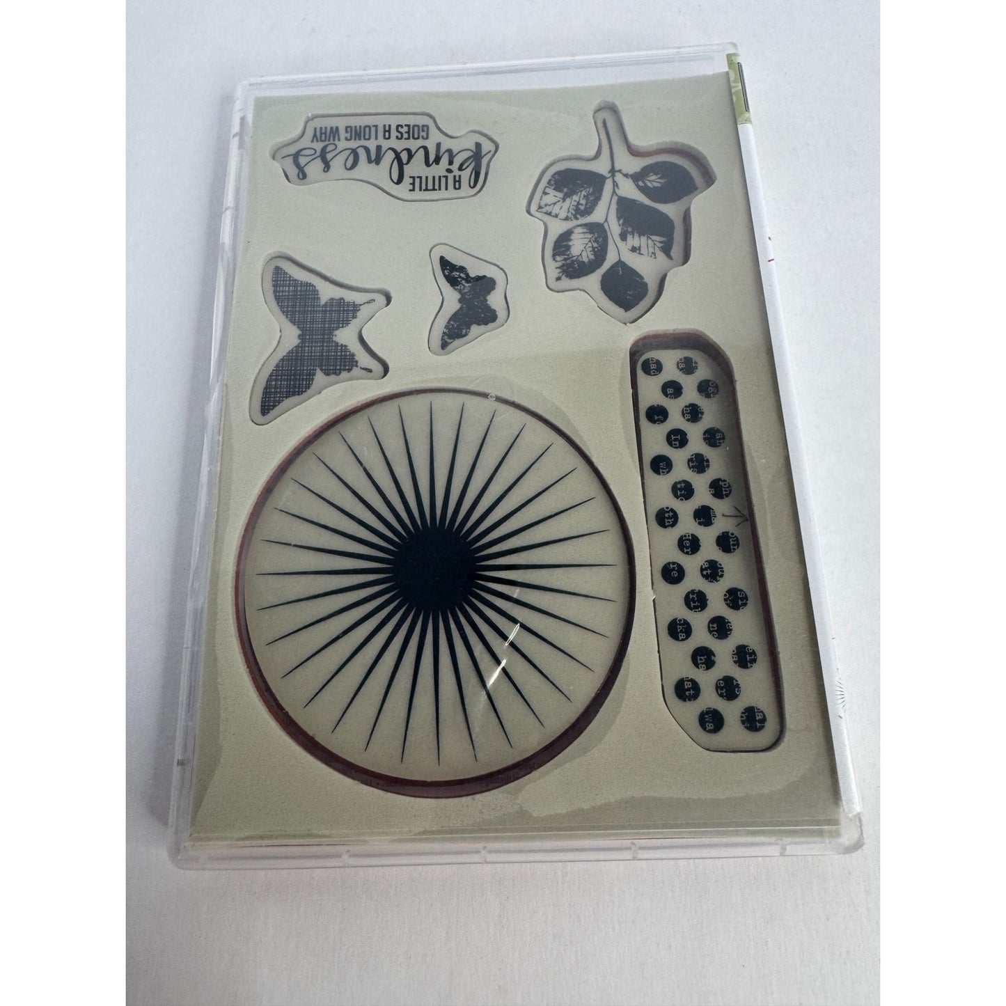 Stampin Up Rubber Stamp Set Kinda Eclectic Kindness Starburst Sun Butterfly Leaf