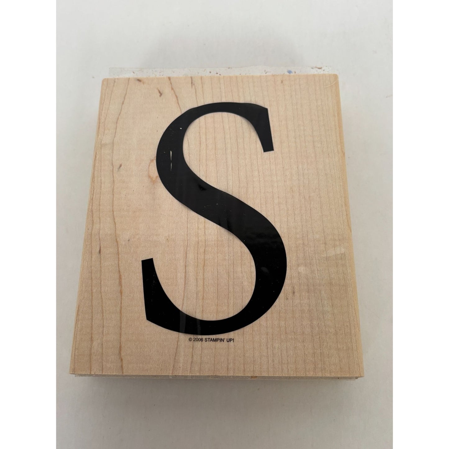 Stampin Up Rubber Stamp Monogram Large Letter S Jumbo Big Alphabet Wood Mounted