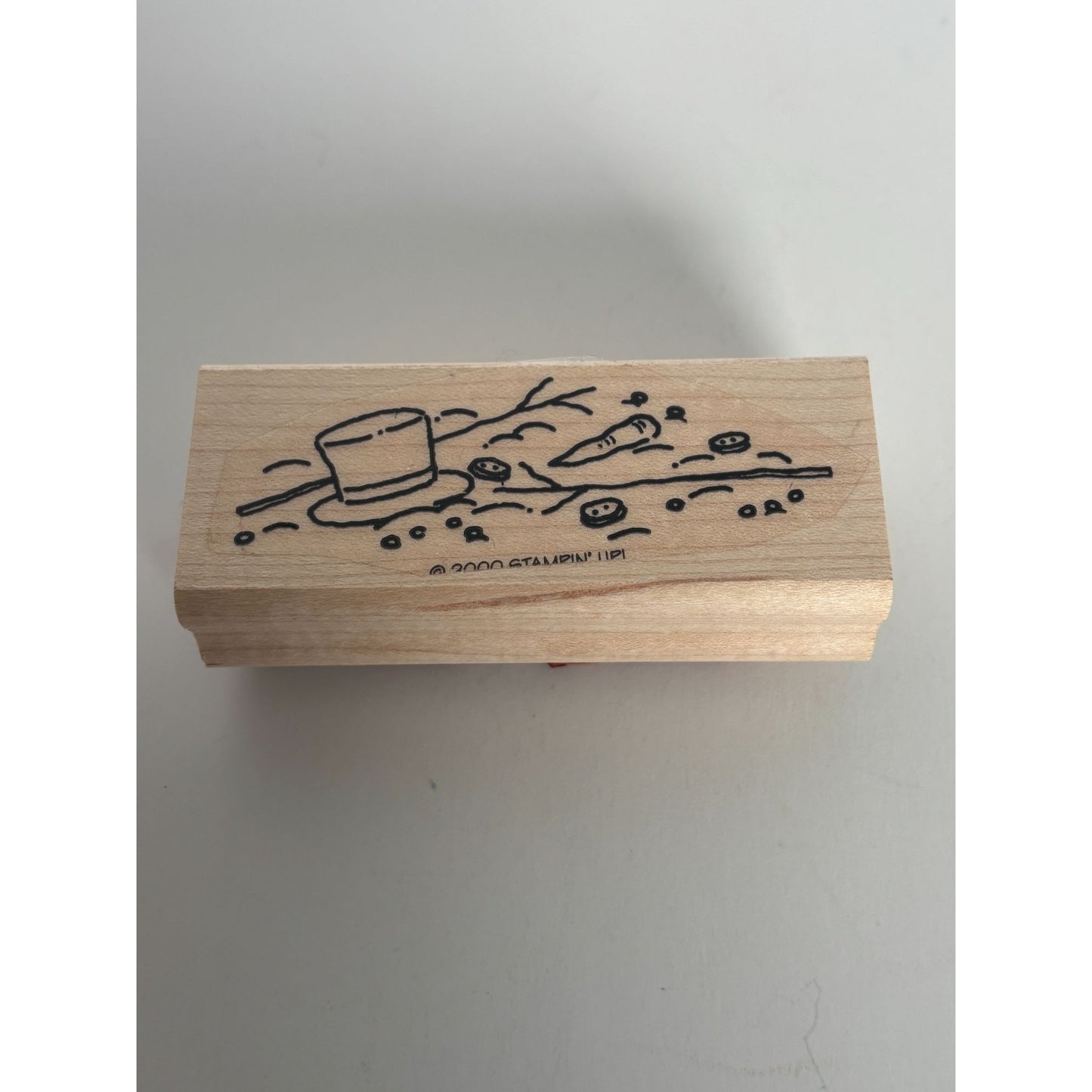 Stampin Up Rubber Stamp Melted Snowman Hat Buttons Carrot Melting Snow Funny