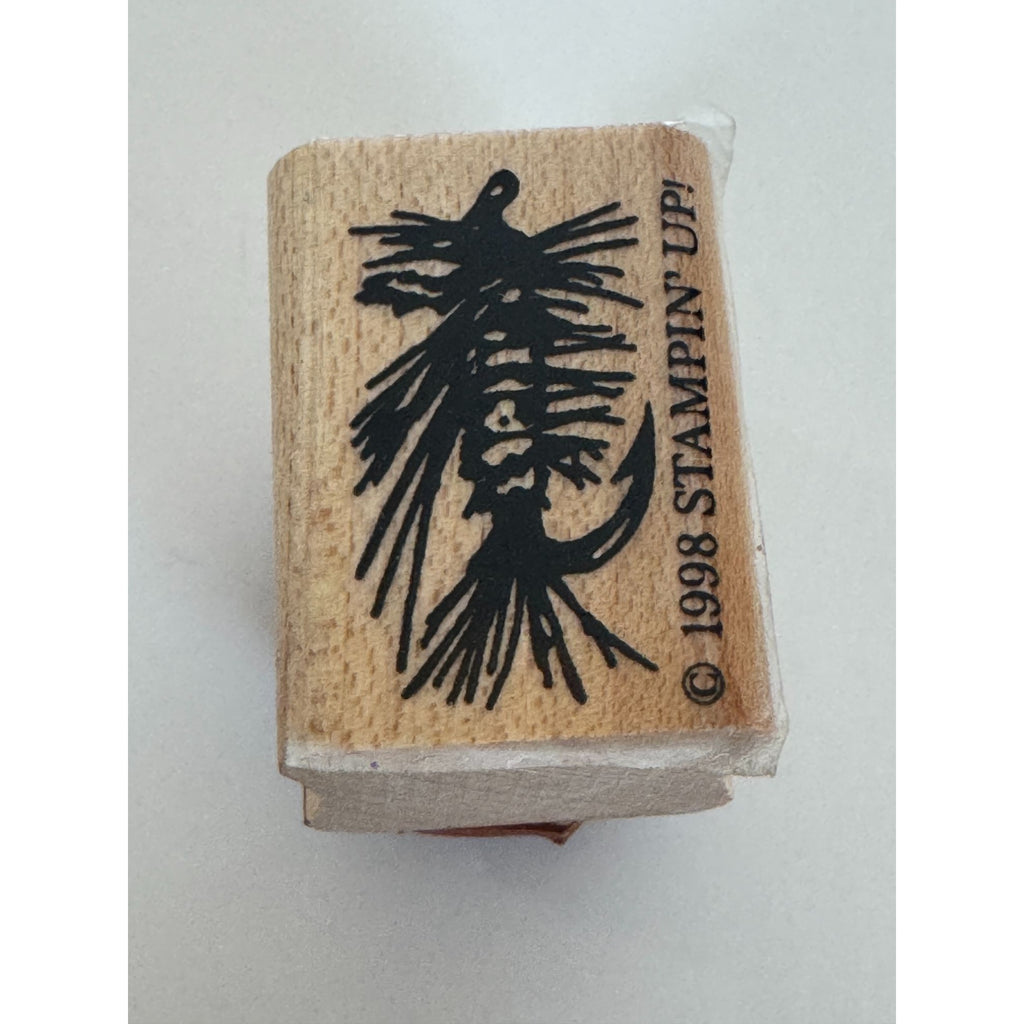 Stampin Up Rubber Stamp Fishing Tackle Fish Hook Fathers Day Card Making Summer