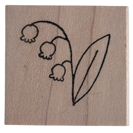 Rubber Soul Stamp Wood Mounted Lily Of The Valley Flower Botanical Cardmaking Spring