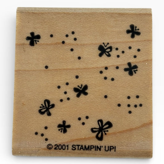 Stampin Up Rubber Stamp Butterfly Background Dots Butterflies Spring Nature Wood