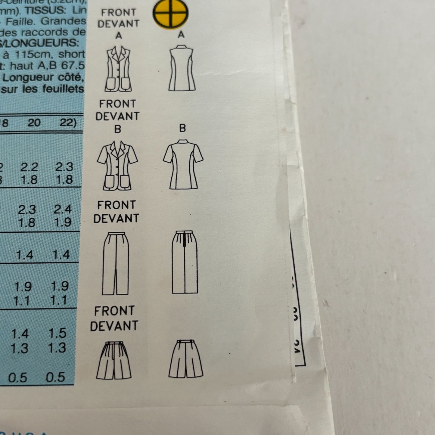 Butterick Sewing Pattern 6798 Top Skirt Shorts Set 90s Minimalist Summer Suit 6-10 Uncut
