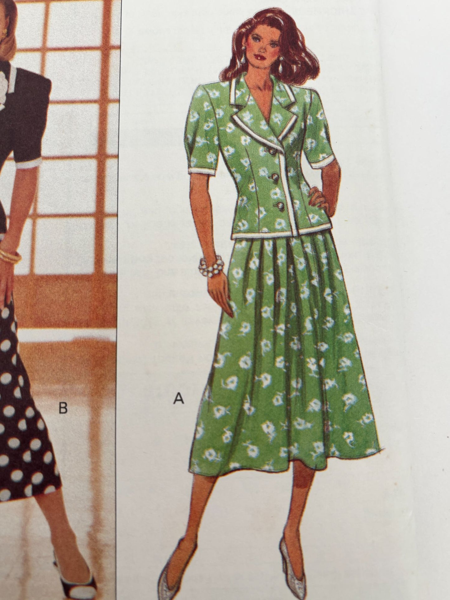 Butterick Sewing Pattern 6574 Top Skirt Split Skirt Work Outfit 1990s 6 8 10 UC