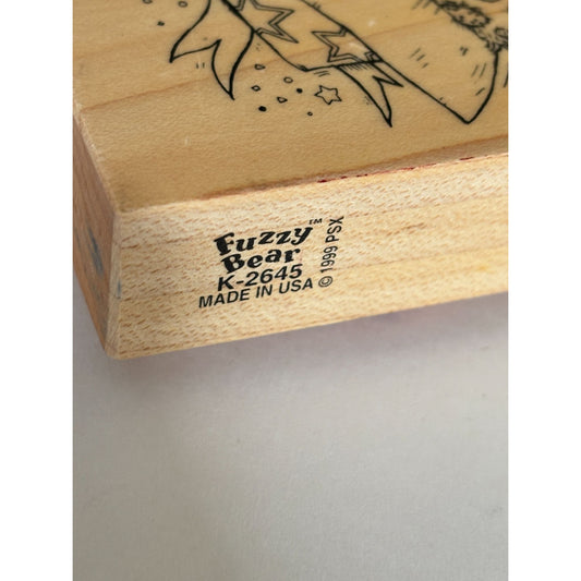 PSX Rubber Stamp Fuzzy Bear Teddy Birthday Cardmaking Gift Balloons Party Large