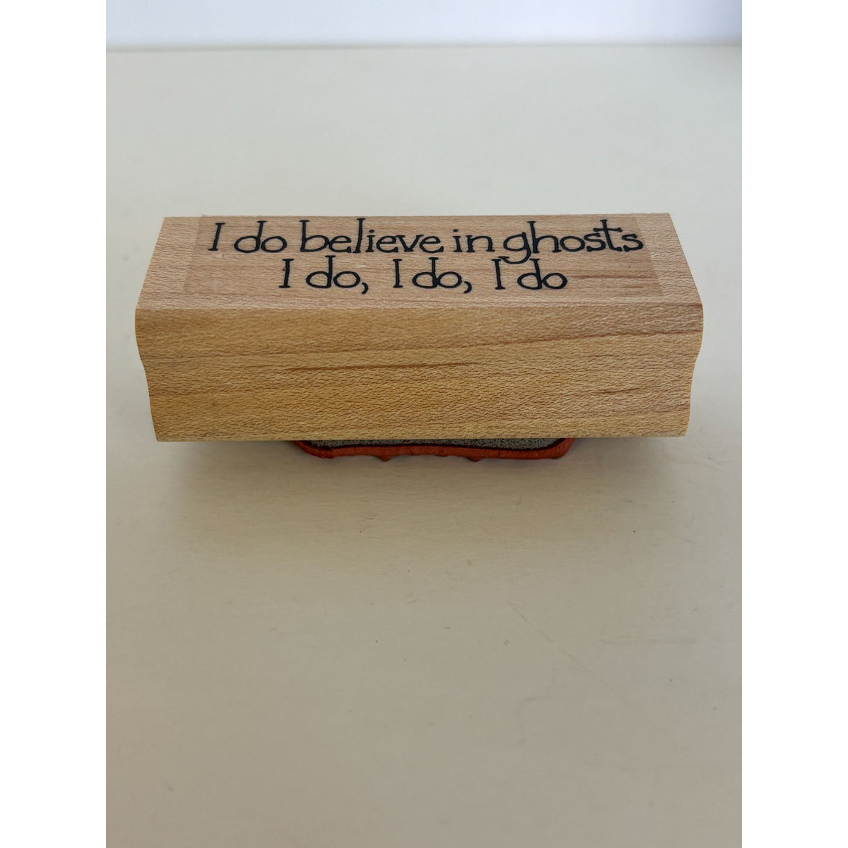 Azadi Rubber Stamp I Believe in Ghosts Halloween Sentiment Cardmaking Wood Mounted