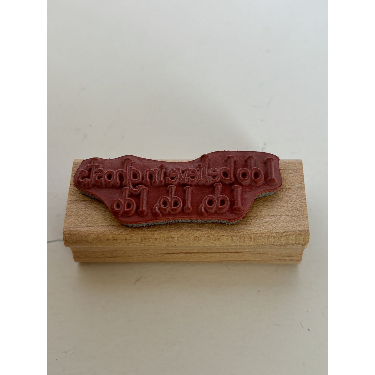 Azadi Rubber Stamp I Believe in Ghosts Halloween Sentiment Cardmaking Wood Mounted