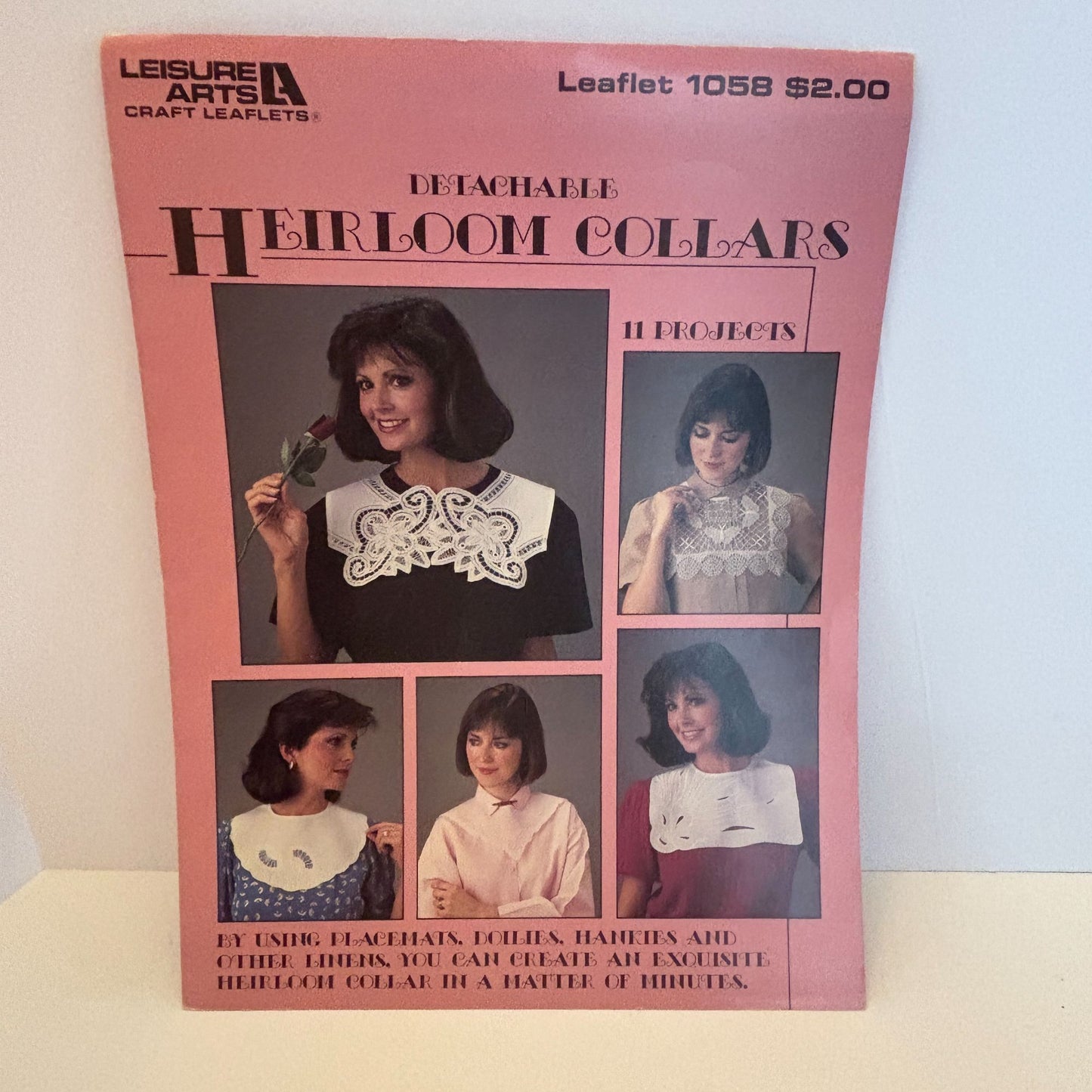 Leisure Arts Sewing Pattern 1058 Detachable Heirloom Collars Recycle Upcycle Sew
