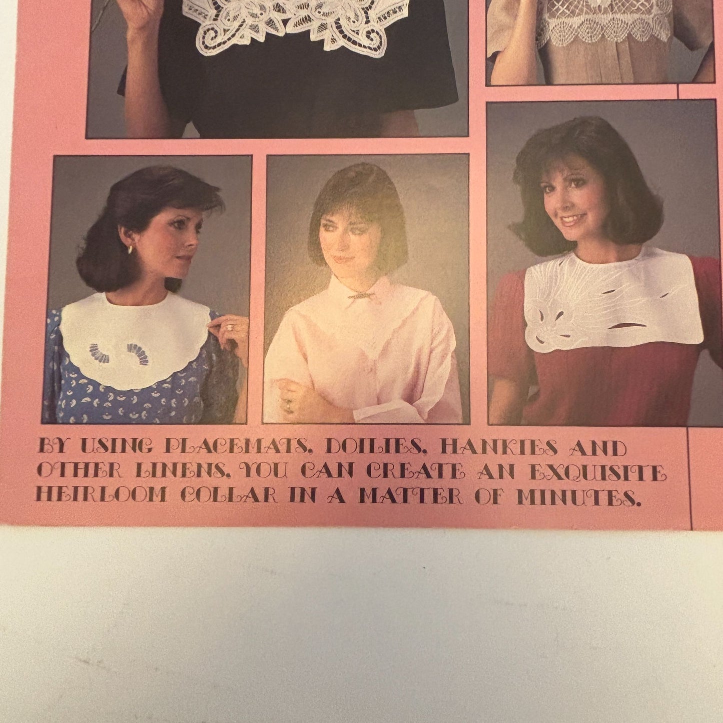 Leisure Arts Sewing Pattern 1058 Detachable Heirloom Collars Recycle Upcycle Sew