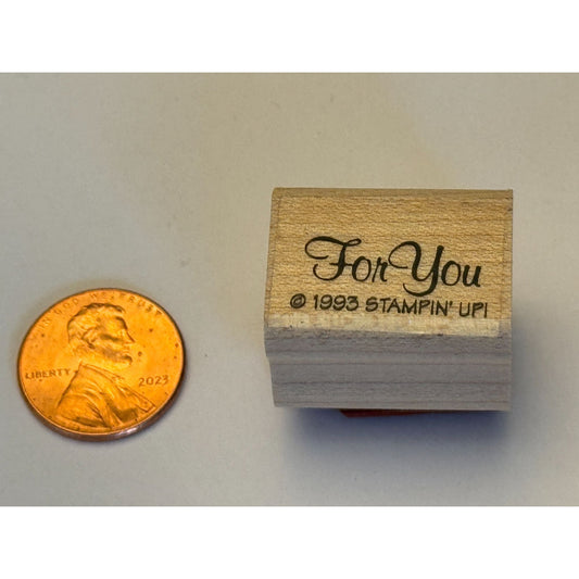 Stampin Up Rubber Stamp For You Gift Tag Card Making Words Present Small Cursive