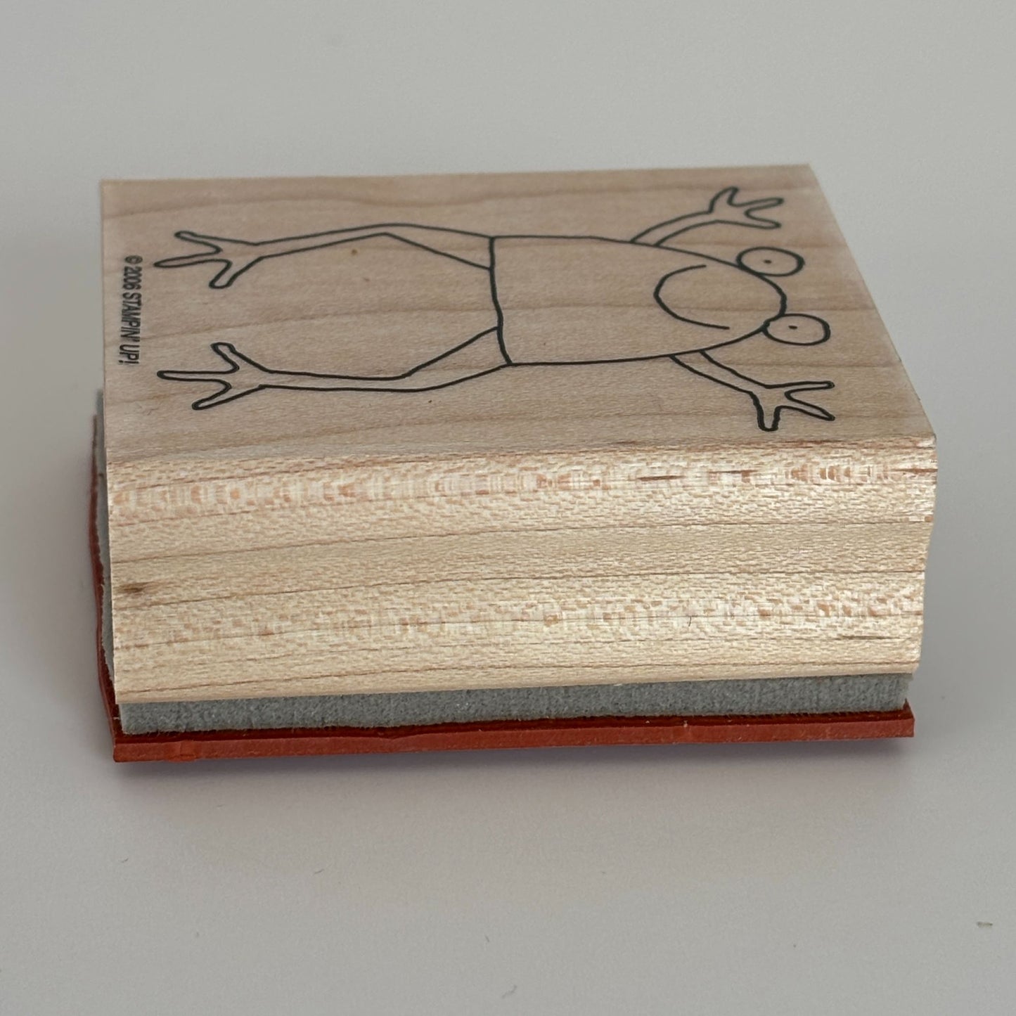 Stampin Up Wood Rubber Stamp Frog Jumping Open Arms Animal Hug Card Making Craft