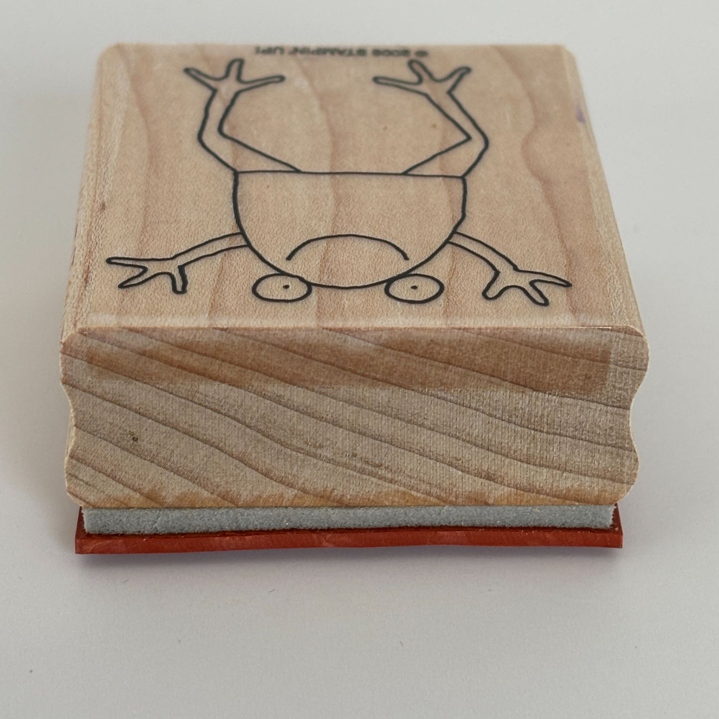 Stampin Up Wood Rubber Stamp Frog Jumping Open Arms Animal Hug Card Making Craft