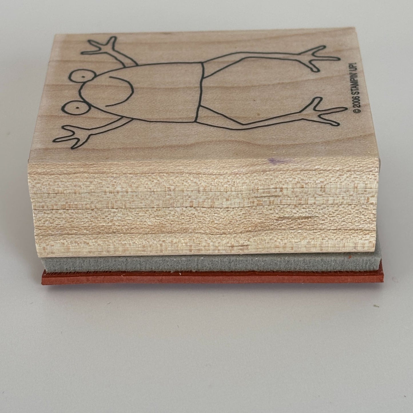 Stampin Up Wood Rubber Stamp Frog Jumping Open Arms Animal Hug Card Making Craft