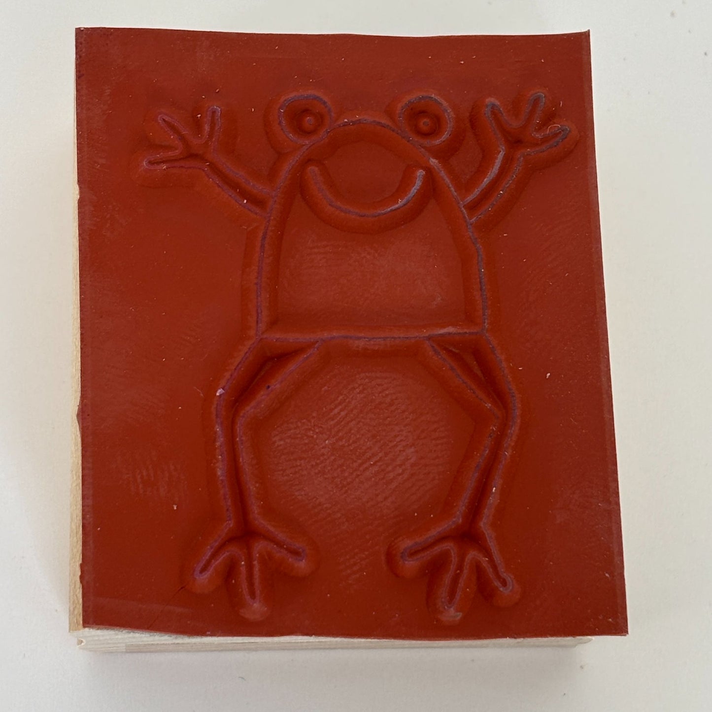 Stampin Up Wood Rubber Stamp Frog Jumping Open Arms Animal Hug Card Making Craft