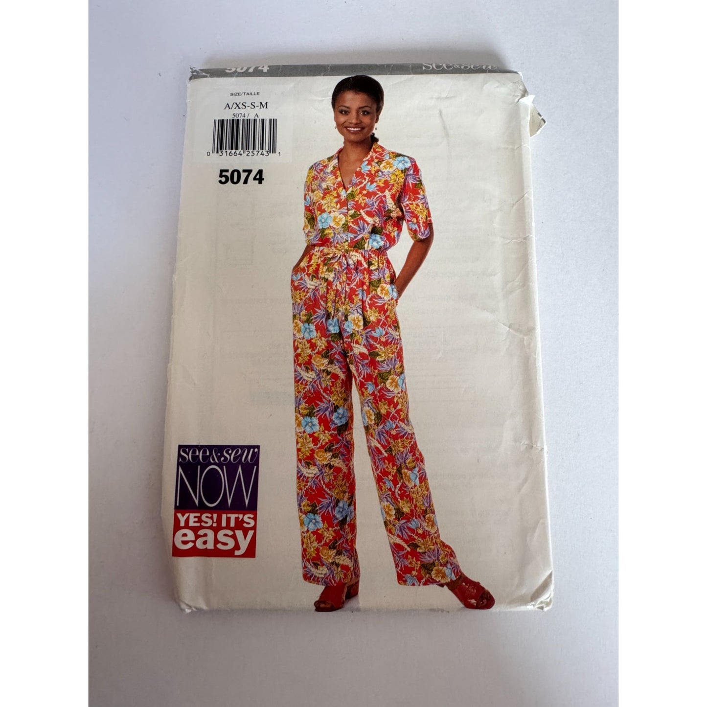 McCalls Sewing Pattern 5074 Tropical Resort Set Shirt Pants 90s 6-14 Easy Uncut