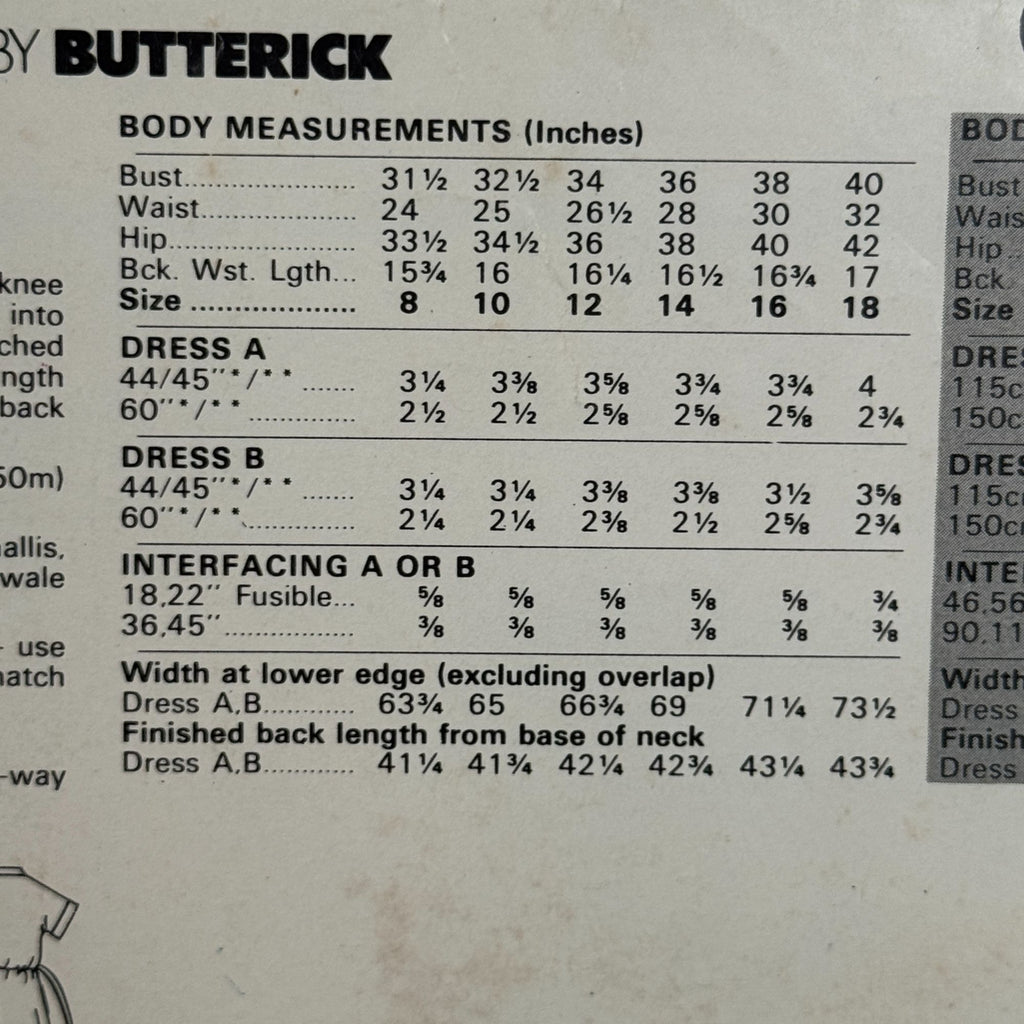Butterick See and Sew Sewing Pattern 3875 Misses Dress Front Wrap 8 10 12 Uncut