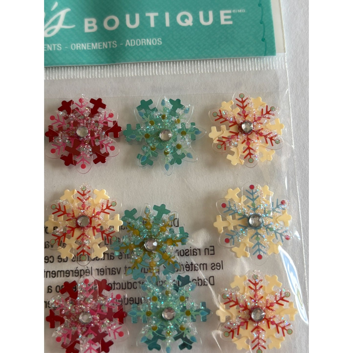 Jolees Boutique Embellishments Snowflake Mini Repeats Christmas Card Making Art