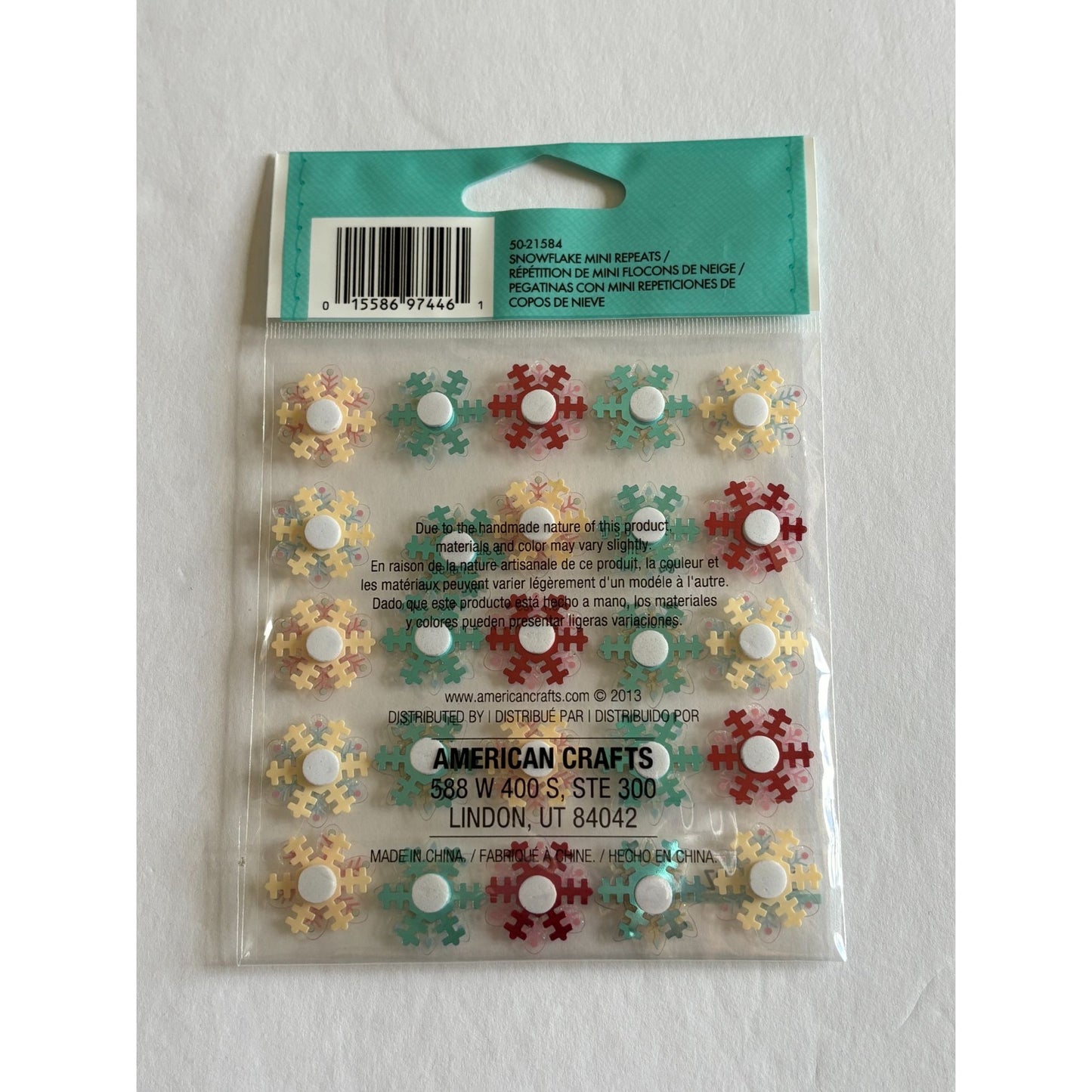 Jolees Boutique Embellishments Snowflake Mini Repeats Christmas Card Making Art