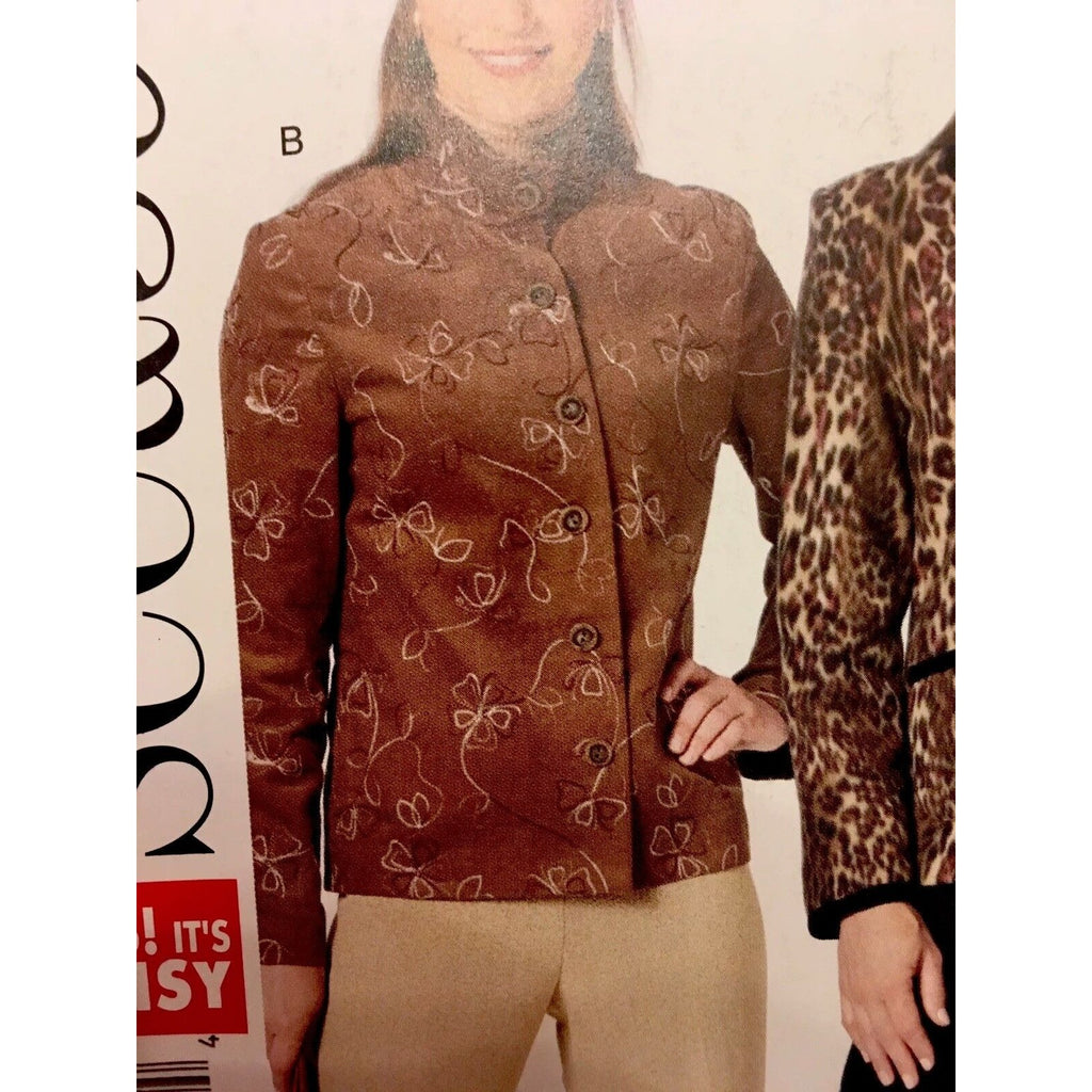 Butterick B5514 Misses Sewing Pattern Easy Jacket Button Up 8 10 12 14 Uncut