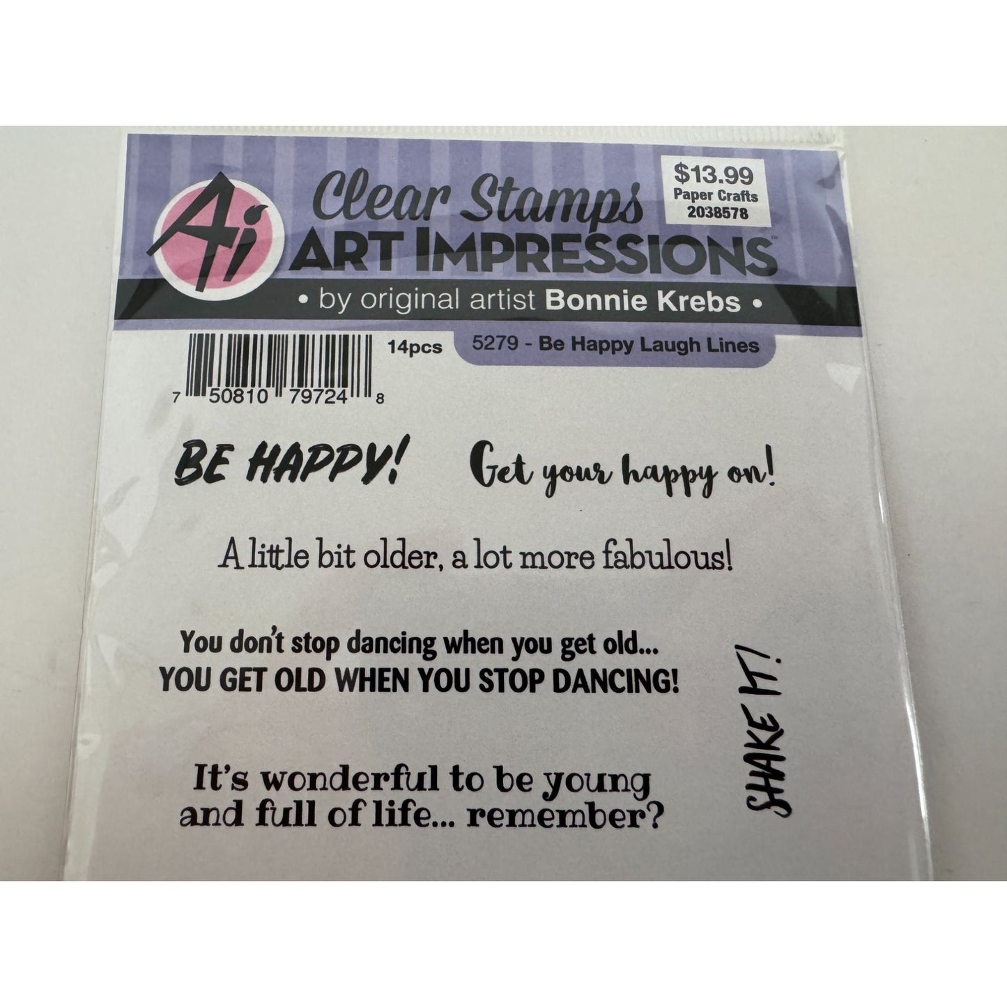 Art Impressions Clear Stamps Be Happy Laugh Lines Funny Birthday Sayings Grandma