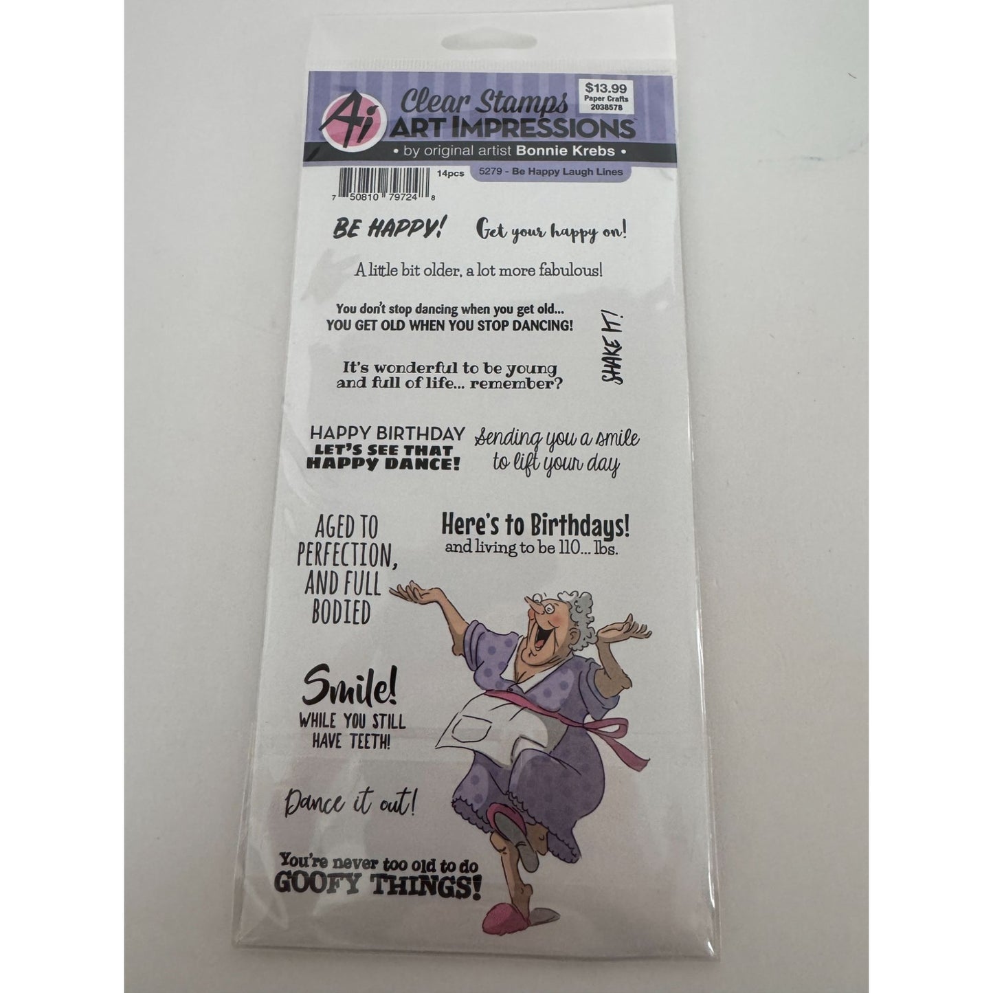 Art Impressions Clear Stamps Be Happy Laugh Lines Funny Birthday Sayings Grandma