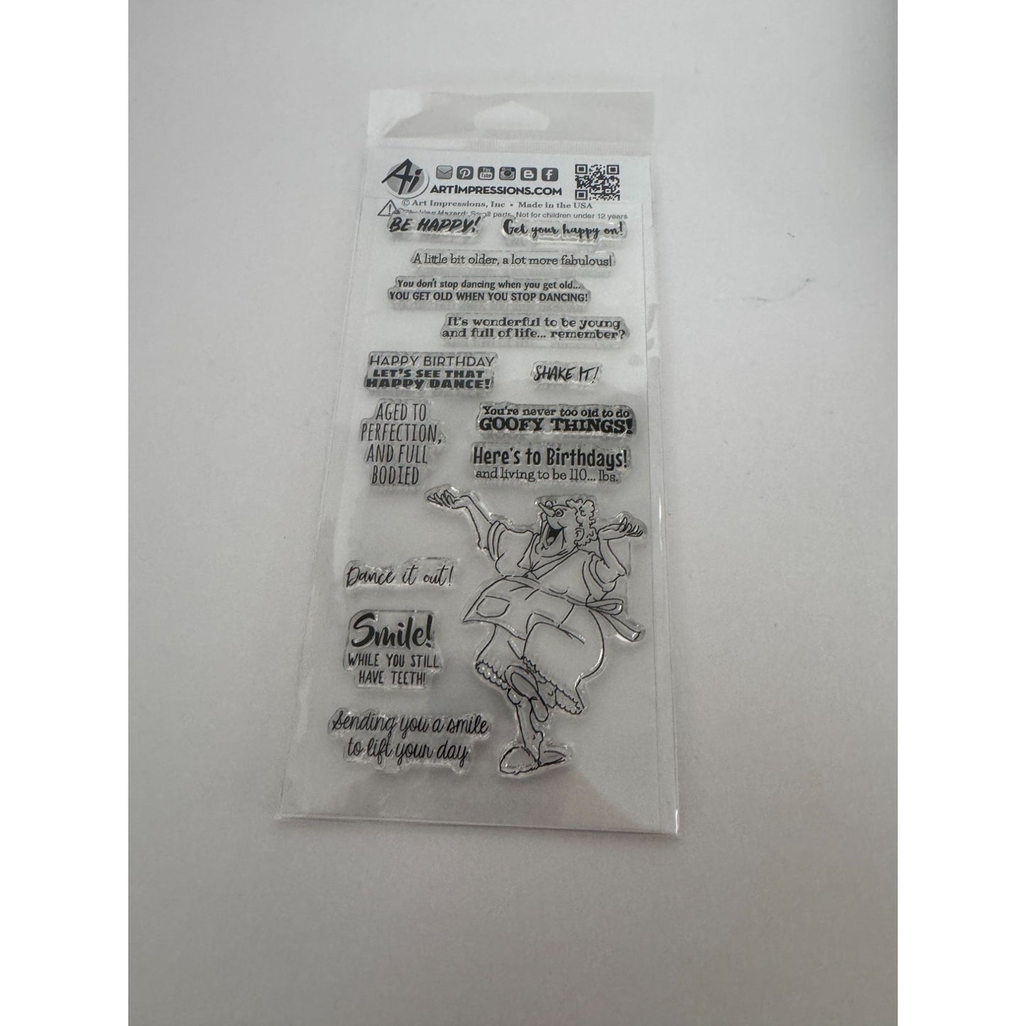 Art Impressions Clear Stamps Be Happy Laugh Lines Funny Birthday Sayings Grandma